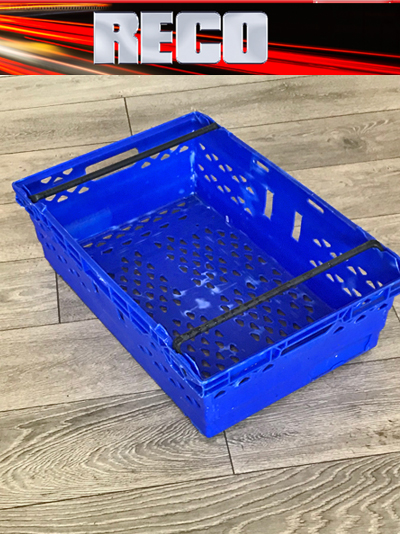 10 x BLUE Bail Arm Crates Plastic Boxes Stacking Trays 60 x 40 x 20cm 