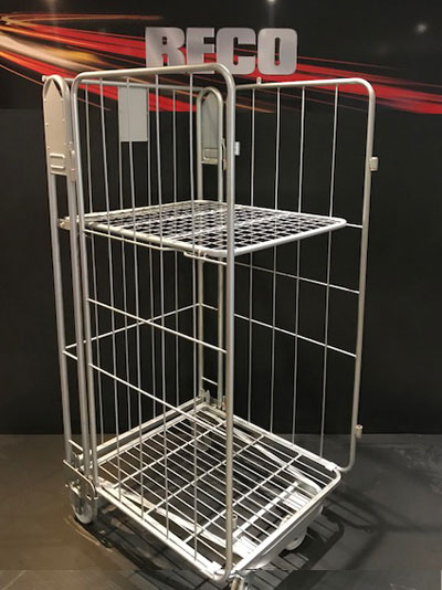 Used 3 Sided A Frame Nestable Roll Cages with Shelf