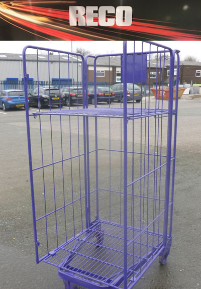 Purple Colour Coded 3 Sided Rod Roll Cages shelf